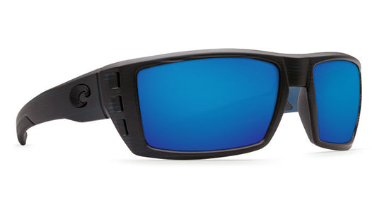Rafael Matte Black Teak Blue Mirror 580P Polarized Sunglasses RFL111OBMP Sunglasses