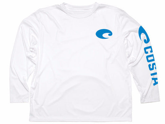 Costa Technical Core Long Sleeve White Shirt UV Protection Rashguard Sun Protection XXL