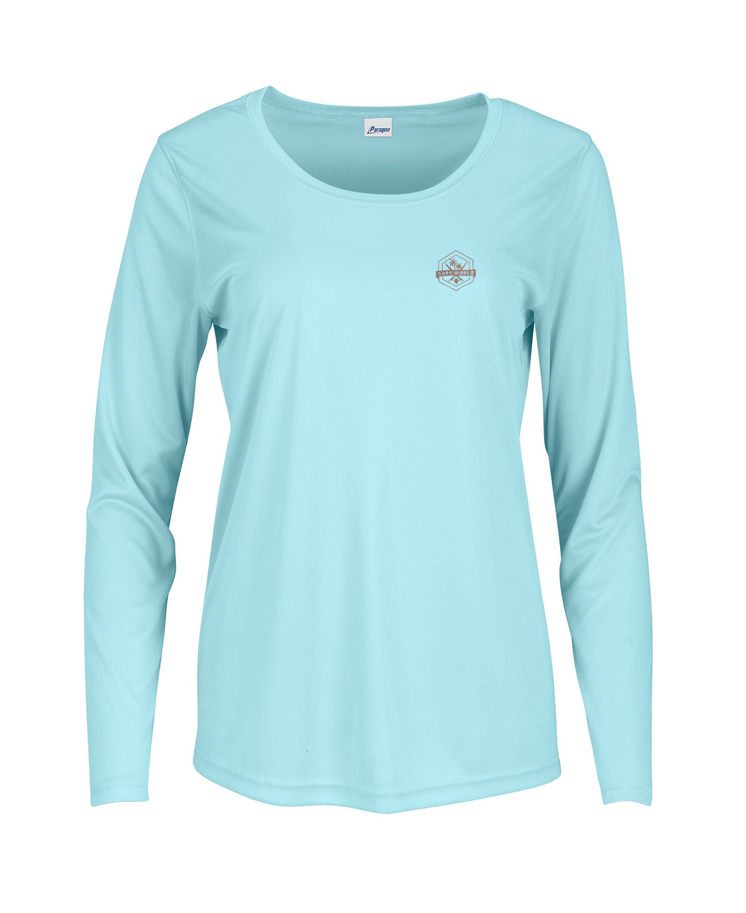 Surf World Women's UV Longsleeve Sun Shirt UPF 50+ Carb Blue Rashguard Sun Protection