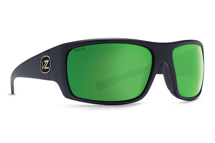 Vonzipper Suplex Polarized Sunglasses Sunglasses Black Satin Wild Green Mirror Glass Lens