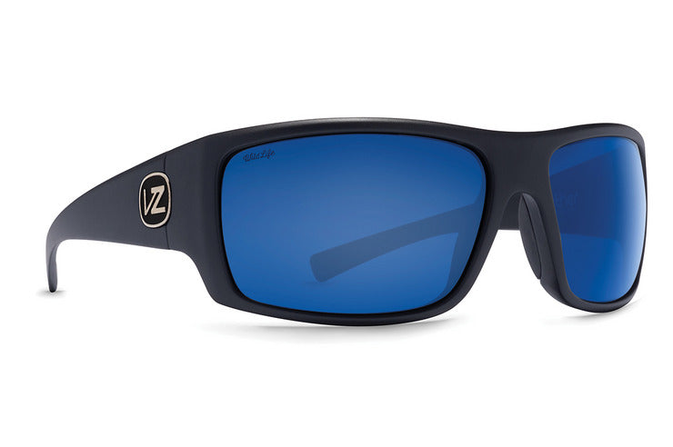 Vonzipper Suplex Polarized Sunglasses Sunglasses Black Satin Wild Blue Mirror Glass Lens