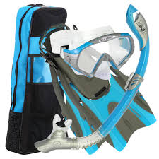 U.S. Divers Starbuck II LX Snorkel Kit - Aqua / Black snorkel 2) Womens Aqua