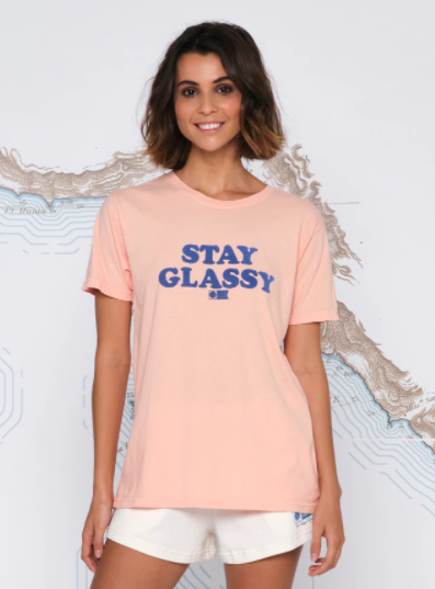 Salty Crew Stay Glassy Boyfriend Tee - Peached Womens T Shirt