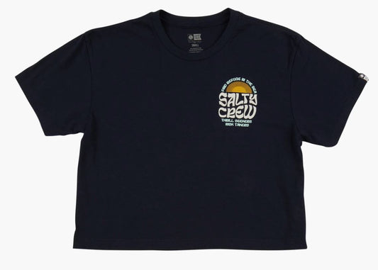 Salty Crew Sunrise Skimmer Womans Crop Tee- Navy Womens Top