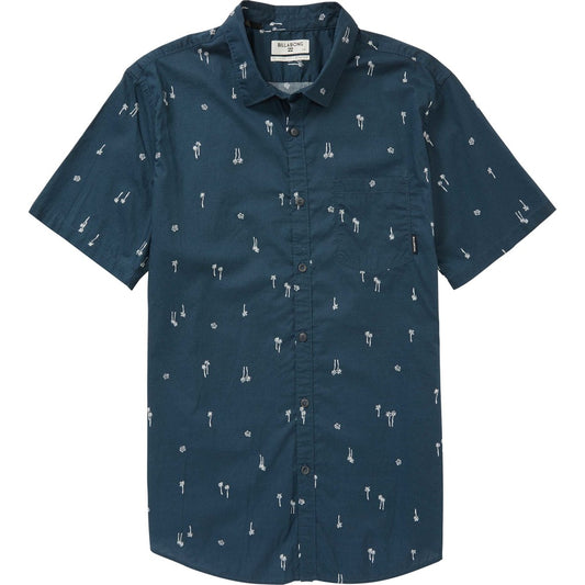 Billabong Sundays Mini SS Mens Woven Shirt - Navy Mens Woven Shirt