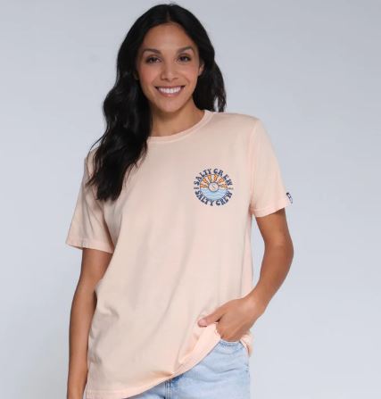 Salty Crew Sun Waves Boyfriend Womens T Shirt - Apricot Womens T Shirt