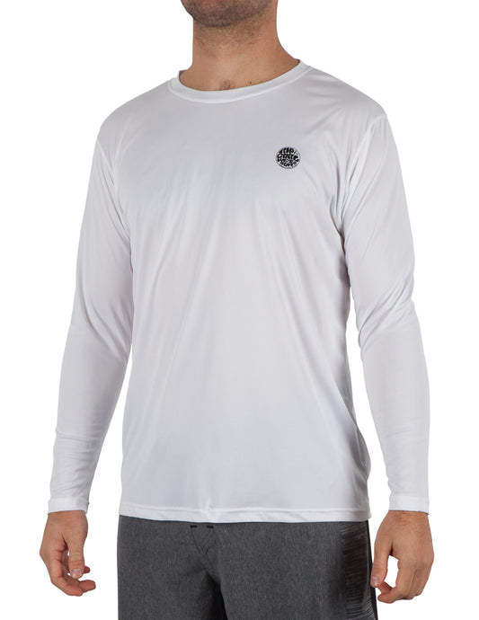 Rip Curl Search Surflite Mens LS Loose Fit Rashguard - White Rashguard