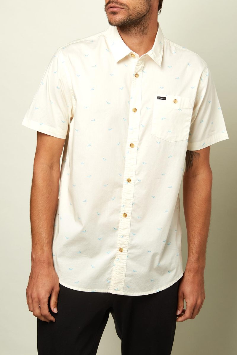 Oneill Tame Button Down Shirt - Cream Mens Shirt