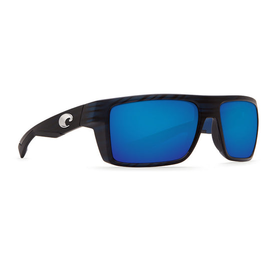 Costa Motu Matte Black Teak 580G Glass Blue Mirror Lens Polarized Sunglasses MTU111OBMGLP Sunglasses