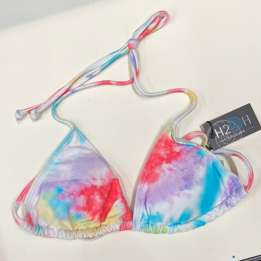 H2OH Tie Dye Triangle Top - Rainbow Tie Dye womens swimwear