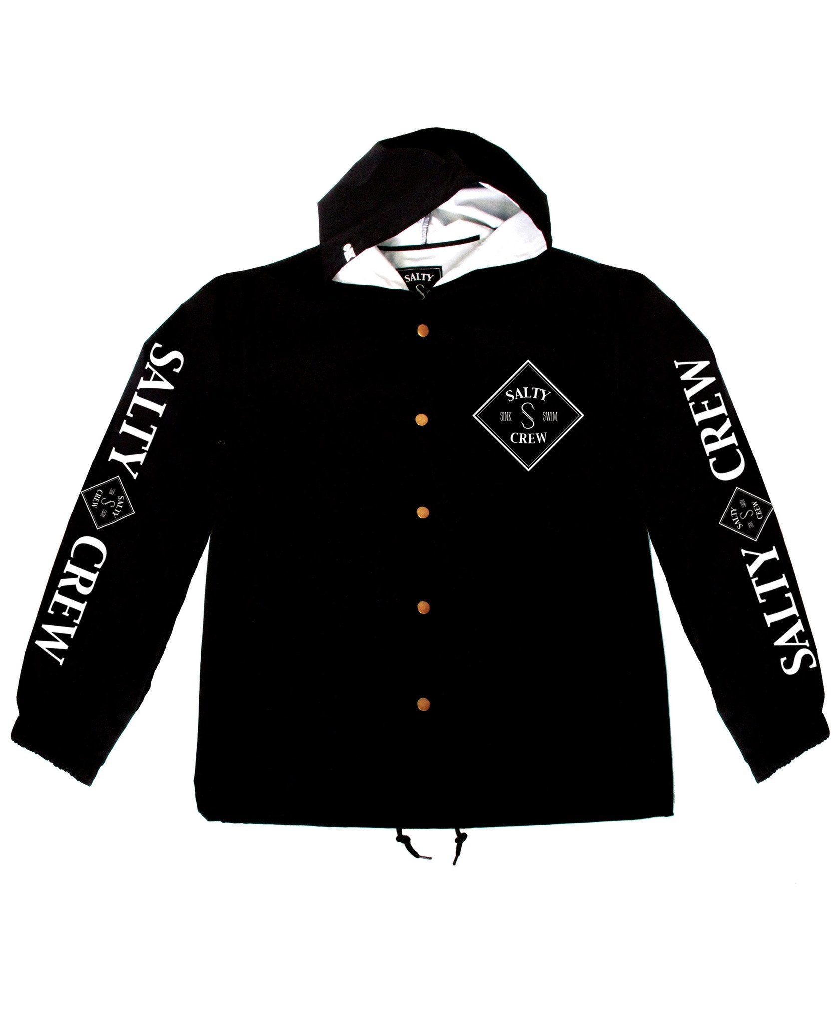 Salty Crew Tippet Snap Jacket - Black mens jacket