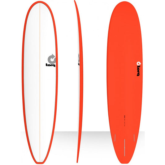 Torq 8'6 Longboard Epoxy Surfboard Pinline Red White Deck Surfboard