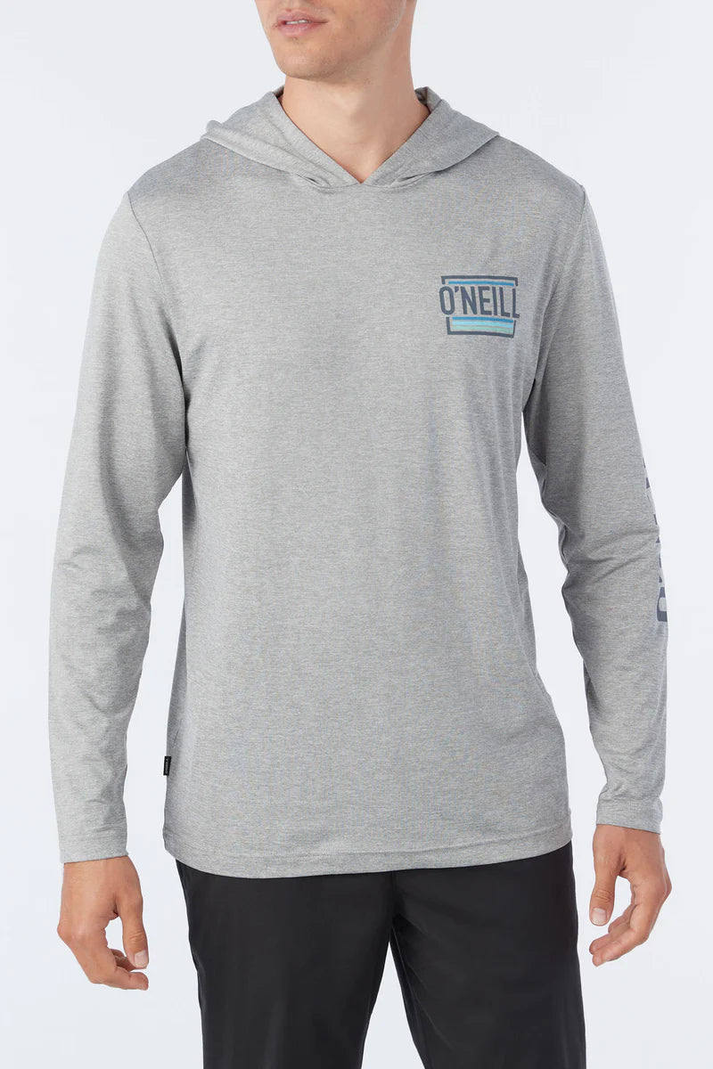 O'Neill Trvlr Staple UPF 50+ Men's Hooded Tee - Heather Grey Mens T Shirt