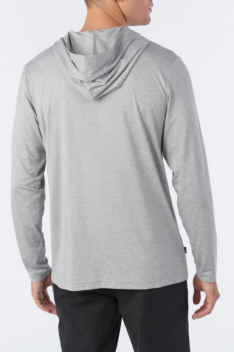 O'Neill Trvlr Staple UPF 50+ Men's Hooded Tee - Heather Grey Mens T Shirt