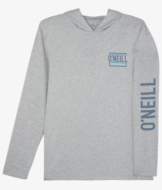 O'Neill Trvlr Staple UPF 50+ Men's Hooded Tee - Heather Grey Mens T Shirt