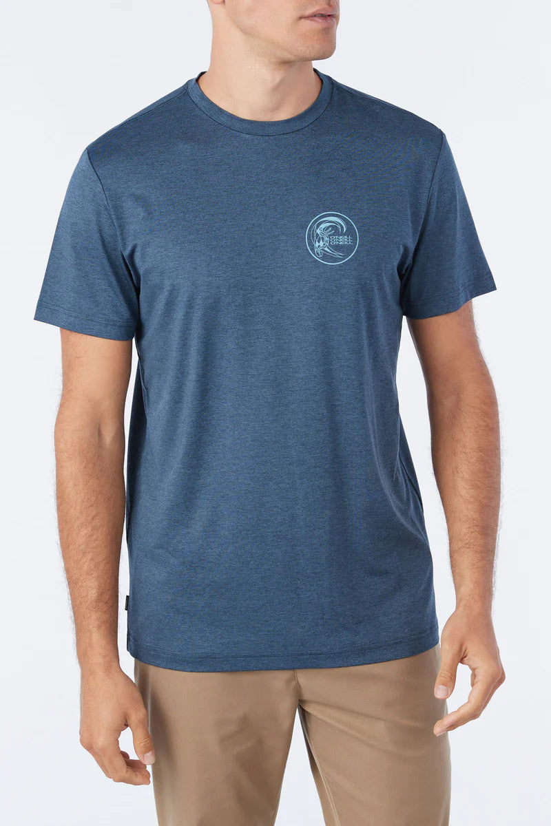 O'Neill Trvlr Staple UPF 50+ Men's Tee - Heather Blue Mens T Shirt