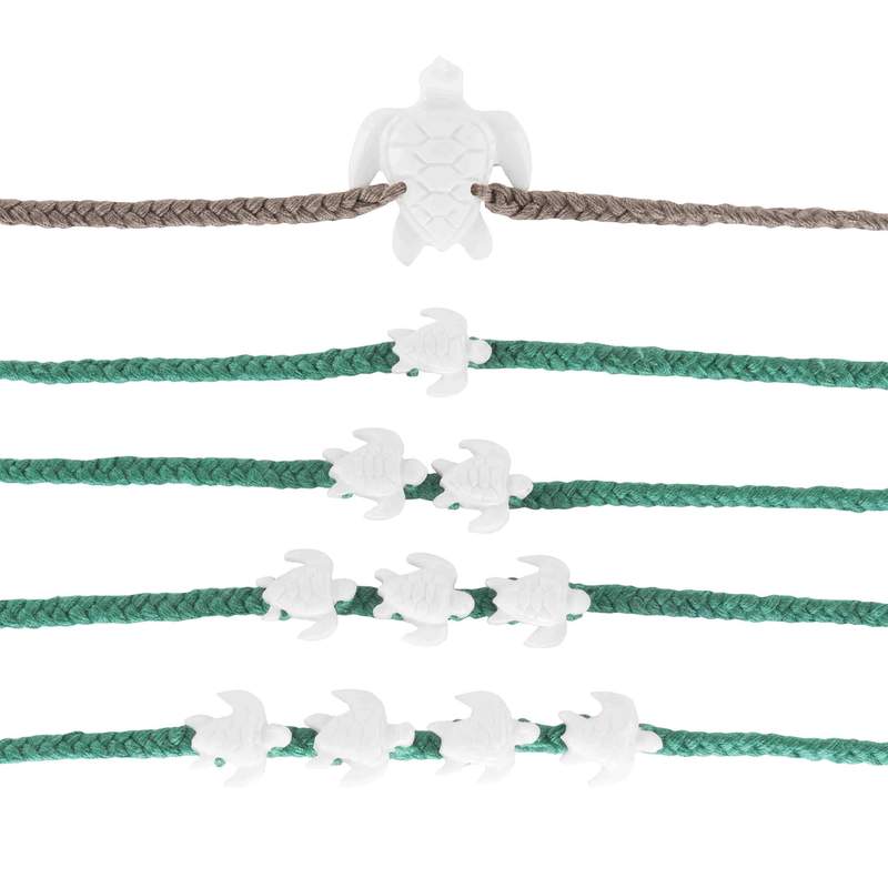 Wanderer Baby Sea Turtle 4 Bracelet - sea green / Navy Jewelry