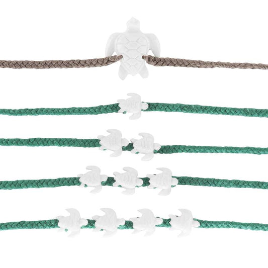 Wanderer Baby Sea Turtle 4 Bracelet - sea green / Navy Jewelry