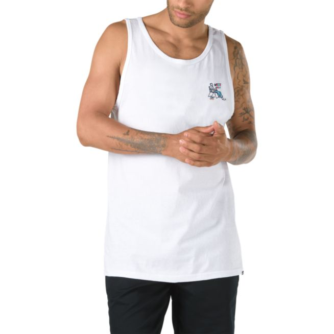 Vans Uncle Slam Mens Tank Top - White Mens Tank Top