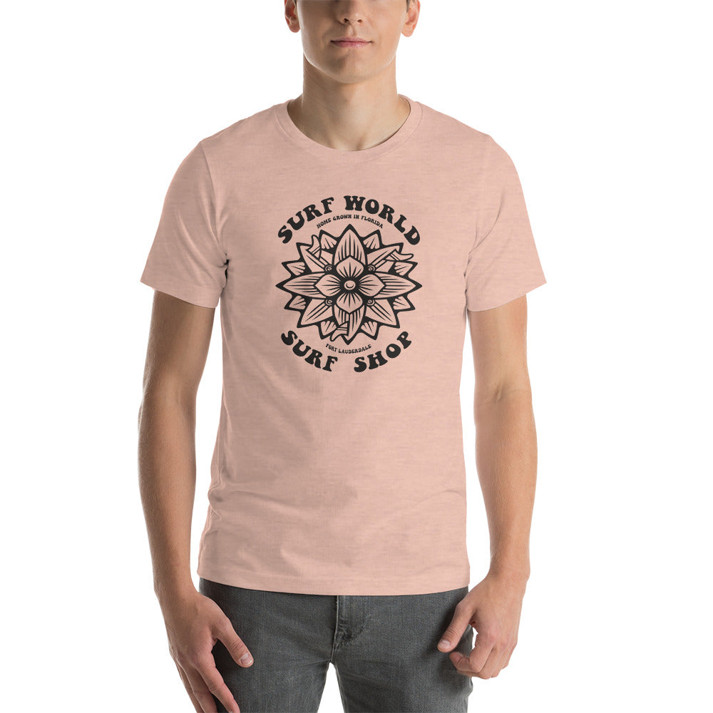 Surf World Crossed Board Flower Men's t-shirt Mens T Shirt Heather Prism Peach