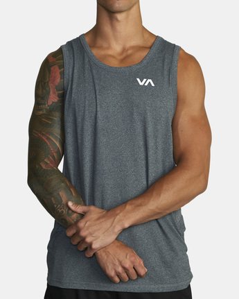 RVCA Sport Vent Tank Top - Charcoal Heather Mens Tank