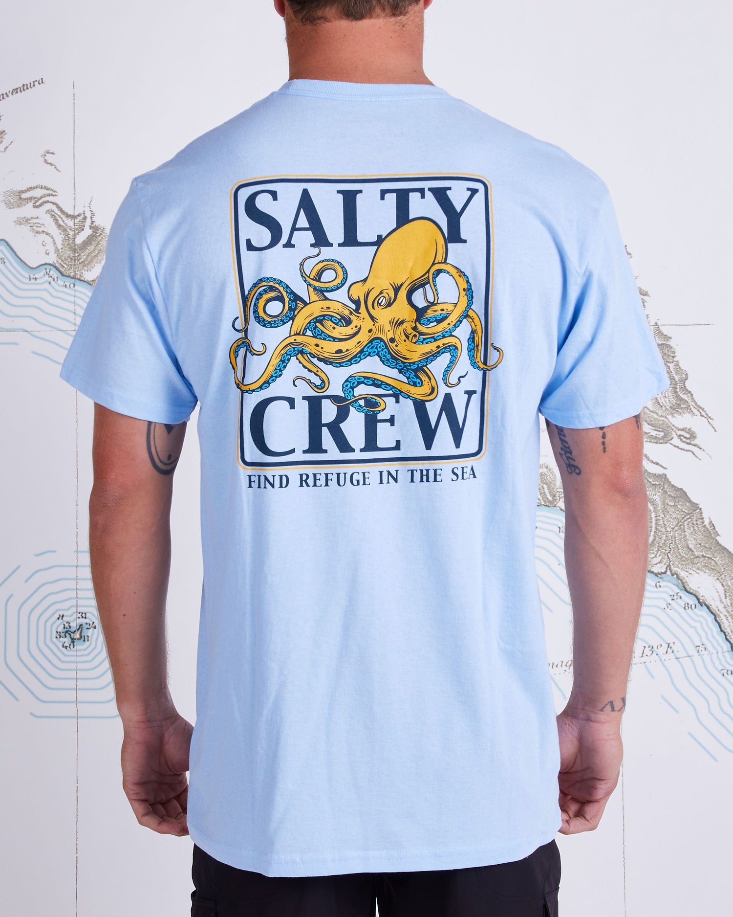 Salty Crew Ink Slinger Standard S/S Tee - Light Blue Mens T Shirt
