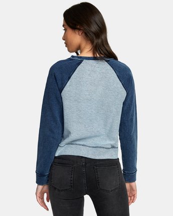 RVCA Swing It Fleece Sweatshirt Top - Indigo Womens Top
