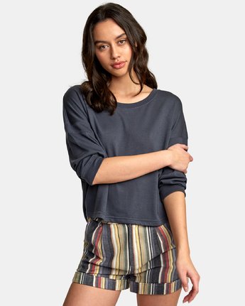 RVCA Indulge Lightweight Fleece - Dark Navy womens sweater