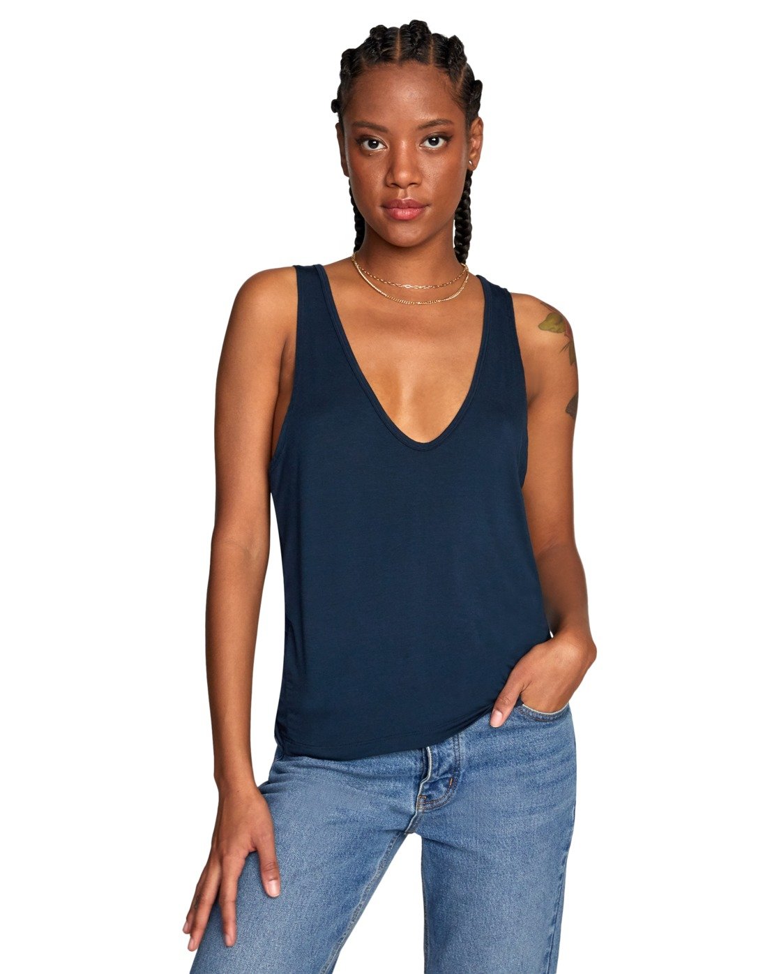 RVCA Minted Tank Top - Navy Womens Tank