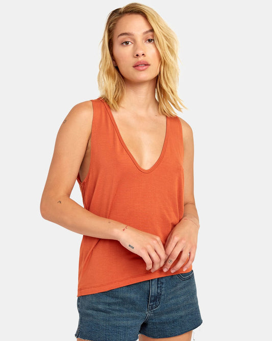 RVCA Minted Tank - Hot Coral Womens Tank