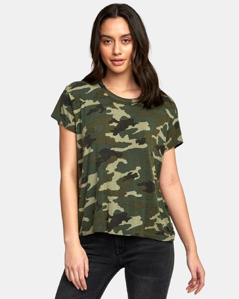 RVCA Suspension 3 Women's Knit Shirt - Camo Womens Top
