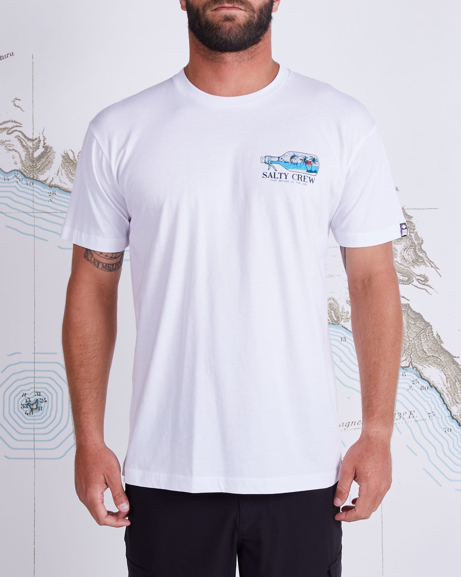 Salty Crew Message Premium SS Tee - White Mens T Shirt