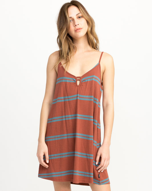 RVCA Downer Striped Dress Hena womens dress