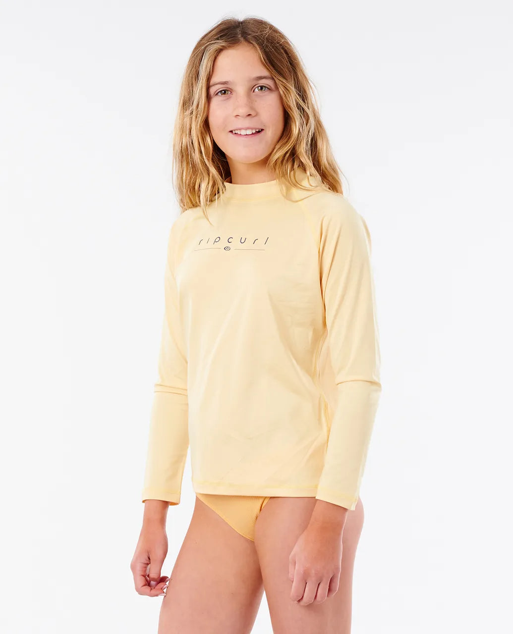 Rip Curl Golden Rays Kids Rashguard Sun Shirt youth rashguard Light Yellow