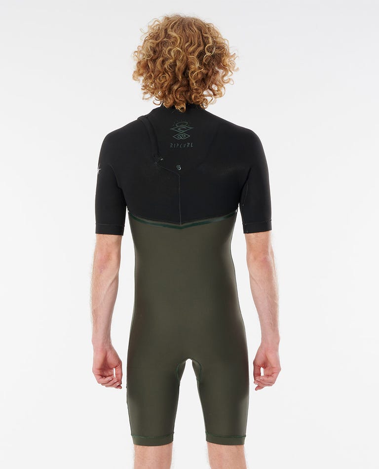Rip Curl E Bomb Zip Free SS Spring Suit - Black Olive Wetsuit