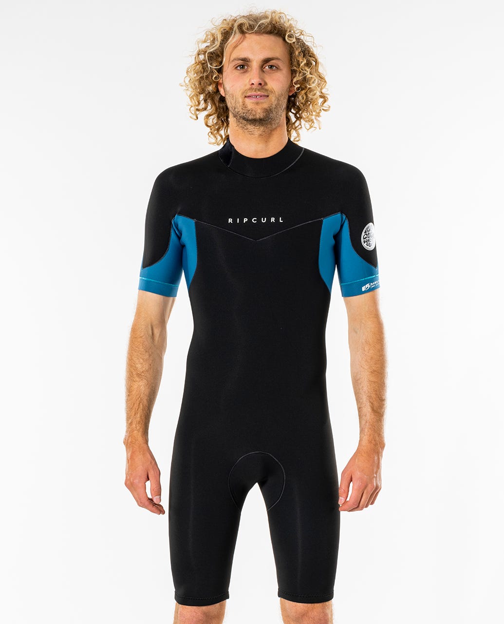 Rip Curl Dawn Patrol E5 SS Spring Suit - Black Blue - Black Wetsuit