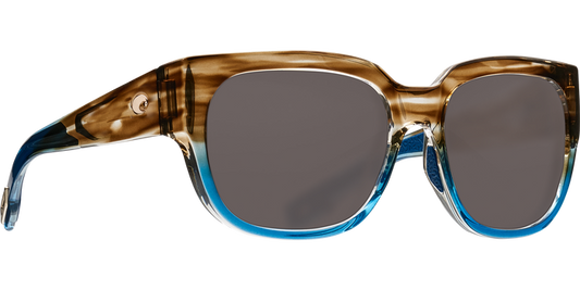 Costa Waterwoman Shiny Wahoo Tort / Blue Grey Glass Lens Sunglasses