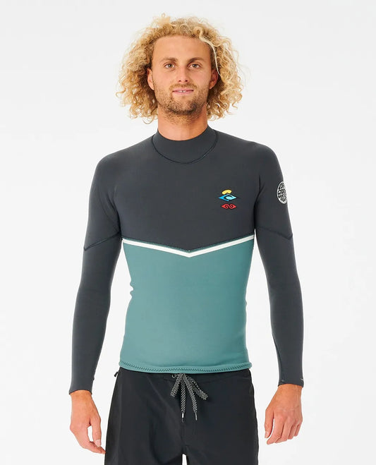 Rip Curl E Bomb E6 1.5mm Mens Wetsuit Jacket - Muted Green Wetsuit Top