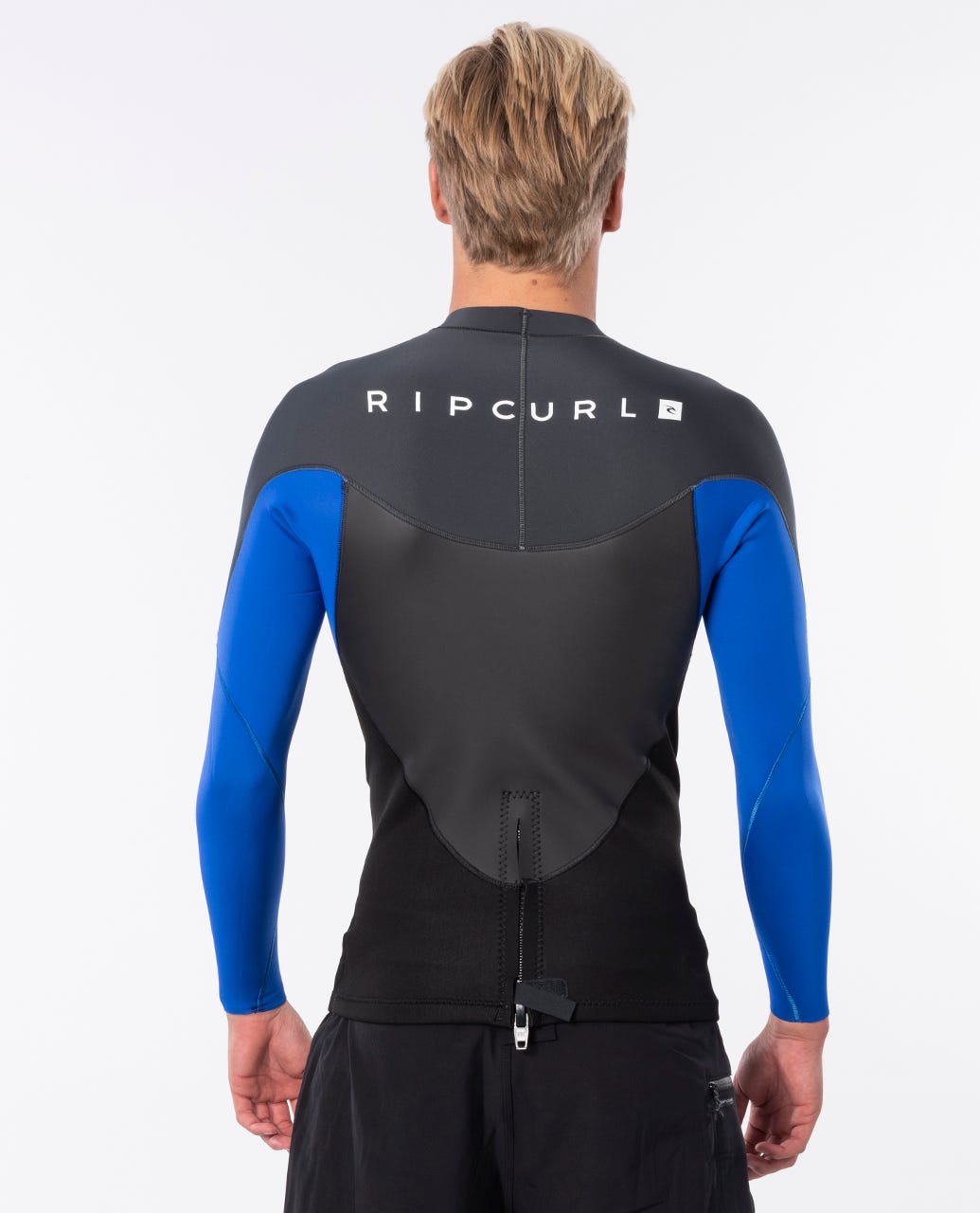 Rip Curl Omega 1.5mm Mens LS Wetsuit Jacket - Black / Blue / Maroon Wetsuit Top