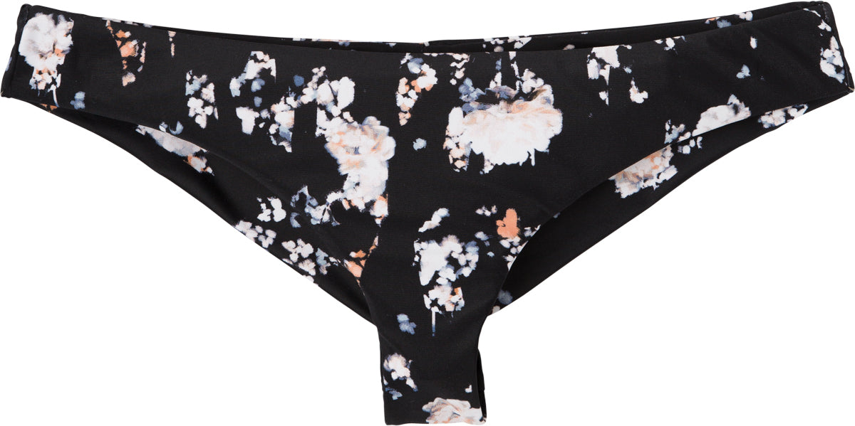 RVCA Cosmic Flower Cheeky Bikini Bottom - Black womens swimwear