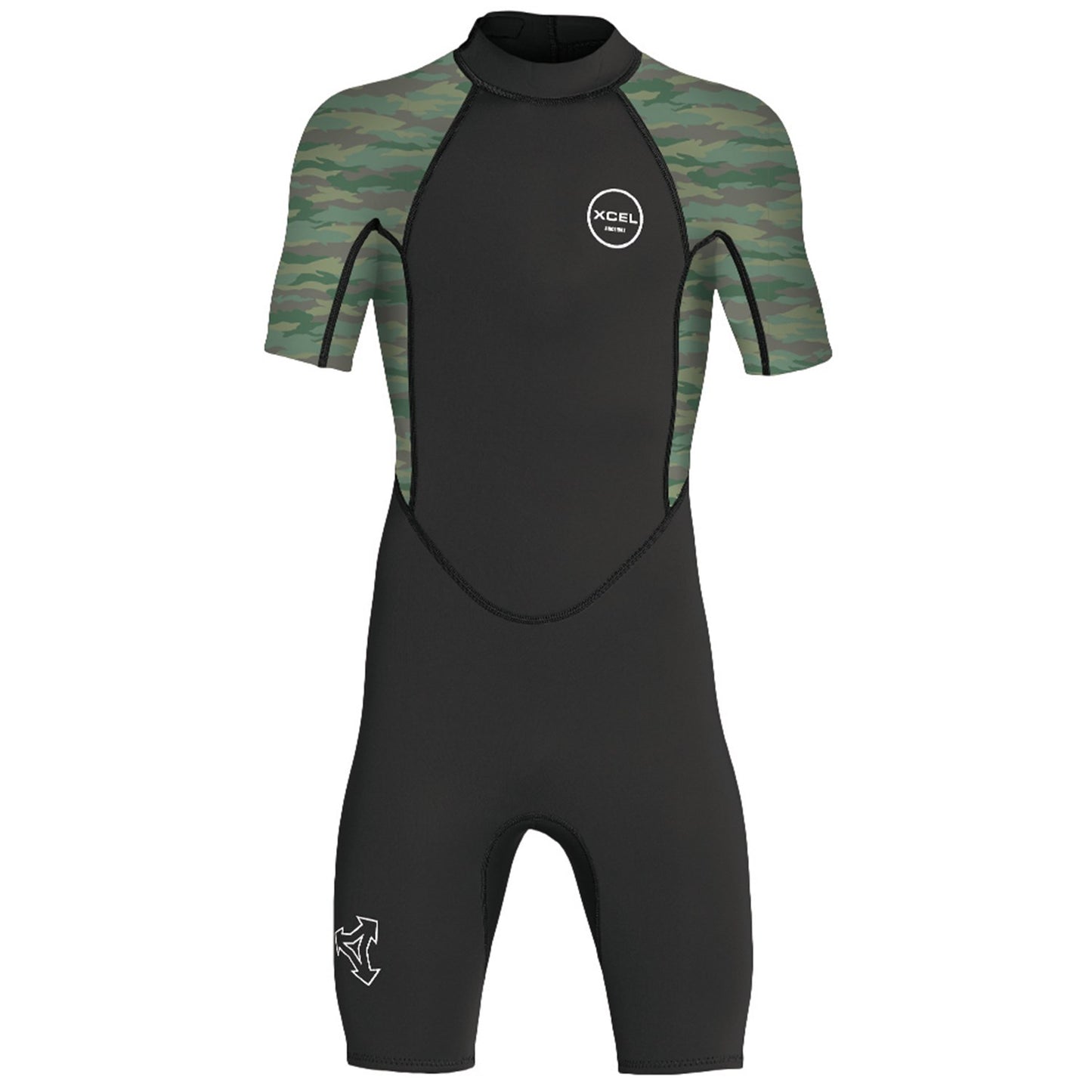 Xcel Youth Axis Short Sleeve 2mm Springsuit Sp21 Black Camo Wetsuits