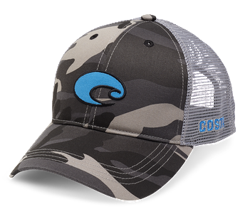 Costa Xl Logo Camo Trucker Hat - Black Mens Hat
