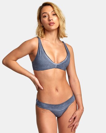 RVCA- STONE TEXTURED BRALETTE BIKINI TOP womens swimwear