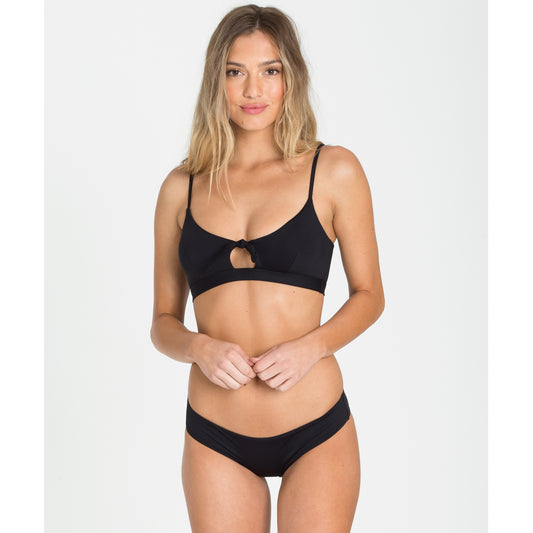 Billabong Sol Searcher Tie Tank Bikini Top Black Pebble womens swimwear