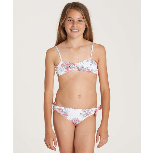 Billabong Nova Floral Bandeau Swim Set - Seashell youth swimwear