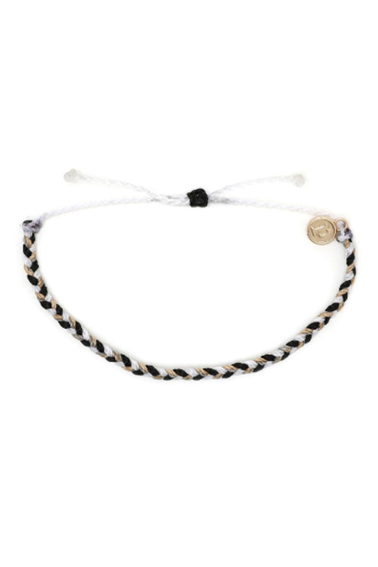 Pura Vida Mini Braided Solid Bracelet - Zebra Jewelry